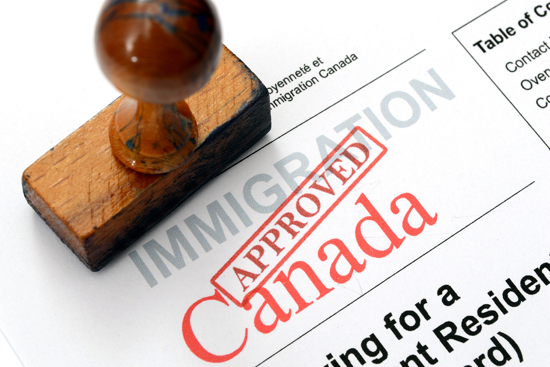 Photo: Immigrate to Canada Application Stamped